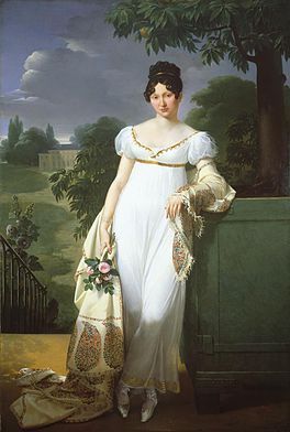 ritratto di una donna con abito stile regency