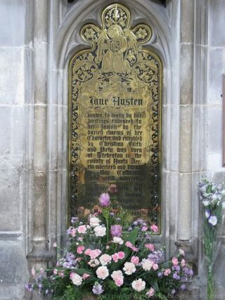 Lapide commemorativa per Jane Austen nella cattedrale di Winchester